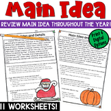 Main Idea and Supporting Details: 11 Monthly Worksheets in