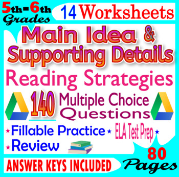 Preview of Main Idea and Supporting Details. 5th-6th Grade Reading Comprehension Strategies