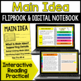 Main Idea and Supporting Details Digital Notebook & Readin