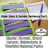 Main Idea and Supporting Details Activity Sentence Sort Gr