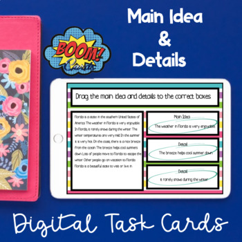 Preview of Main Idea and Supporting Details Boom Cards