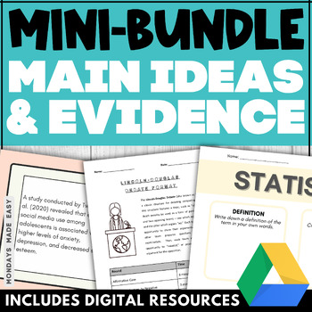 Preview of Main Idea and Supporting Details Bundle - Persuasive Writing Debate Unit - ELS2O