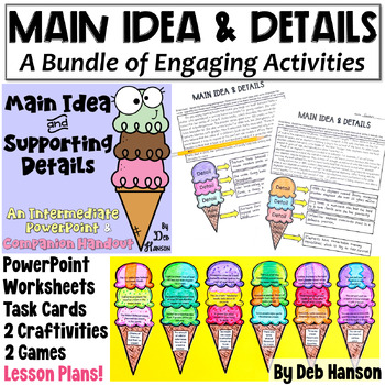 Preview of Main Idea and Supporting Details Bundle with Graphic Organizer: 4th 5th 6th