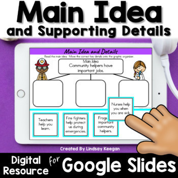 Preview of Main Idea and Supporting Details Digital Activities for Google Slides