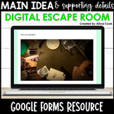 Main Idea and Supporting Details Digital Escape Room | Goo