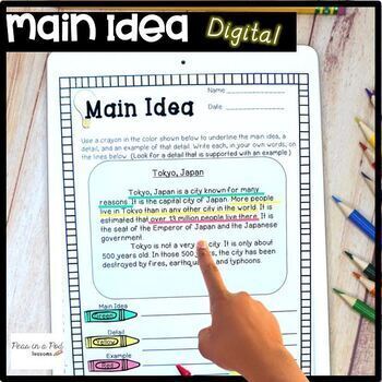Preview of Main Idea and Supporting Details Digital Resources Short Passages 3rd Grade +