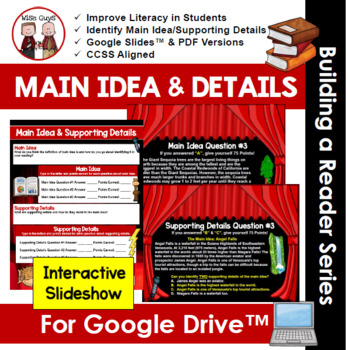 Preview of Main Idea and Supporting Details Google Drive