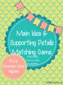 Preview of Main Idea and Supporting Details Matching Game