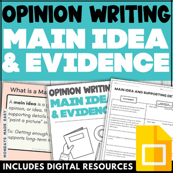 Preview of Main Idea and Supporting Details - Persuasive Writing Lesson and Examples OLC4O