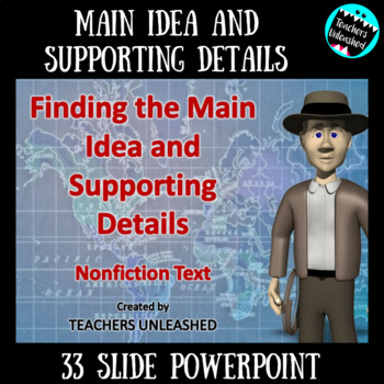Preview of Main Idea and Supporting Details PowerPoint Lesson and Notes