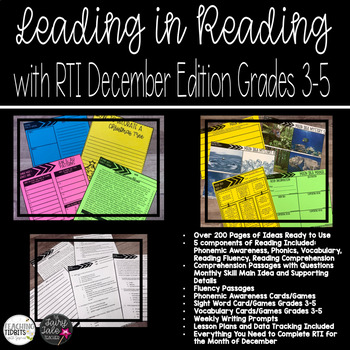 Preview of Main Idea and Supporting Details, RTI for ELA, RTI, Main Idea and Details
