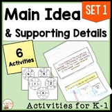 Main Idea Anchor Chart Task Cards and Centers Graphic Orga