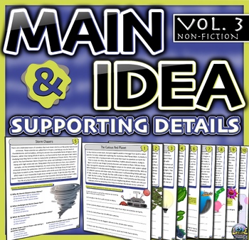 Preview of Main Idea and Supporting Details Reading Passages, Exercises, Questions Volume 3