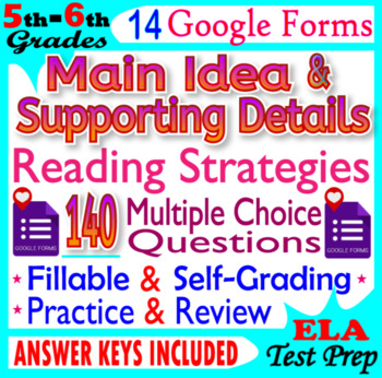 Preview of Main Idea and Supporting Details. SELF-GRADING Reading Comprehension Strategies