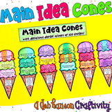 Main Idea and Supporting Details Sorting Activity featuring Ice Cream Cones