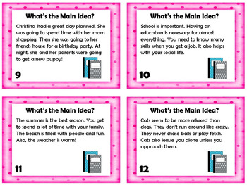 Main Idea and Supporting Details Task Cards by Mrs Danko's Designs