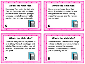 Main Idea and Supporting Details Task Cards by Mrs Danko's Designs