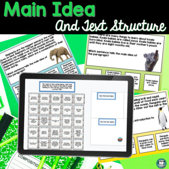 Preview of Main Idea and Supporting Details Task Cards | Nonfiction Animal Research Bundle