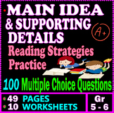 Main Idea and Supporting Details Worksheets & Practice. 4t