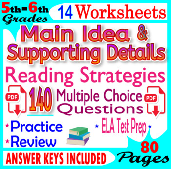 Preview of Main Idea and Supporting Details Worksheets. Reading Comprehension Strategies