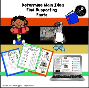 Preview of Main Idea and Supporting Facts 2nd and 3rd Grade PDF and Digital