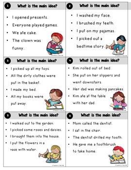 Main Idea and Topic Sentence Task Cards by Teacher's Take-Out | TpT