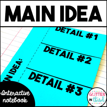 Preview of Main Idea and details activities reading interactive notebook