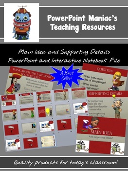 Preview of Main Idea and Supporting Details PowerPoint and Interactive Notebook File