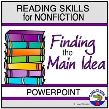Preview of Main Idea in Nonfiction PowerPoint with Printable Practice Worksheet