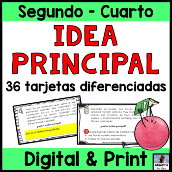 Preview of Main Idea in Spanish - Idea principal - Lecturas - Digital and Print