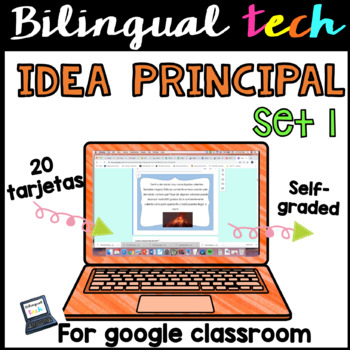 Preview of Main Idea in Spanish - Idea principal  for Distance learning -Google Classroom