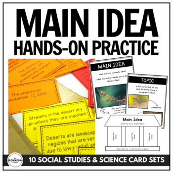 Preview of Main Idea in a Bag: Hands-On Practice with 10 Social Studies & Science Card Sets