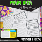 Main Idea of the Day - Main Idea Worksheets w/ Google Slid
