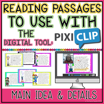Preview of Main Idea vs Details: Passages to Use with Pixiclip