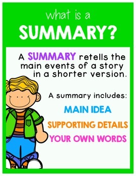 Main Idea/Summary Anchor Charts by Andrea Morgan | TpT