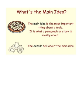 Preview of Main Idea/Supporting Details Pizza