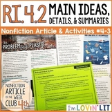 Main Ideas, Details, & Summaries RI.4.2 | The Problem With