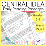 Main Ideas and Inferences Daily Reading Comprehension Pass