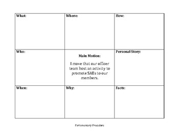 Preview of Parliamentary Procedure LDE: Main Motion Discussion Organizer 2