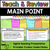 Main Point and Reasons Teaching Slides and Printable Guided Notes