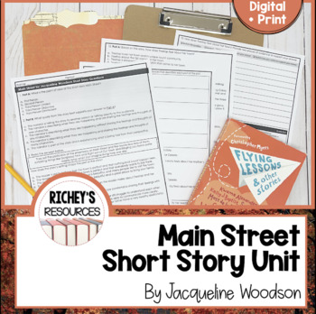 Preview of Main Street by Jacqueline Woodson Short Story Unit Digital and Print