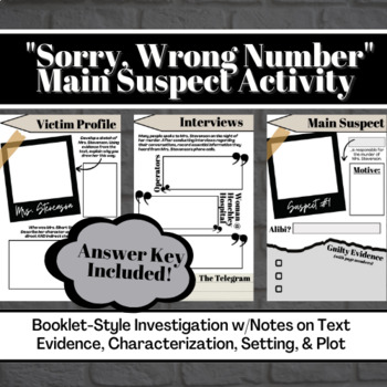 Preview of Main Suspect - "Sorry, Wrong Number" Text Question Booklet