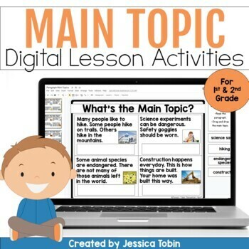 Preview of Main Topic and Details Digital Resources - 1st and 2nd Grade RI.1.2, RI.2.2 