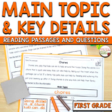 RI.1.2 Main Topic and Key Details Reading Passages and Que