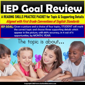 Preview of Main Topic and Supporting Details | IEP Goal Skill Builder Review Packet