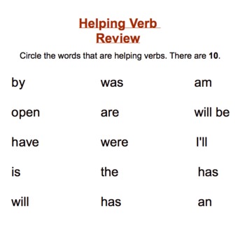 Main Verb and Helping Verb Lesson and Practice by Melodie | TpT