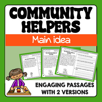 Preview of Main idea Passages and Questions with Key Details - Community Helpers
