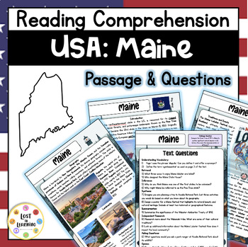Preview of Maine || US States || Information Text Close Reading Comprehension