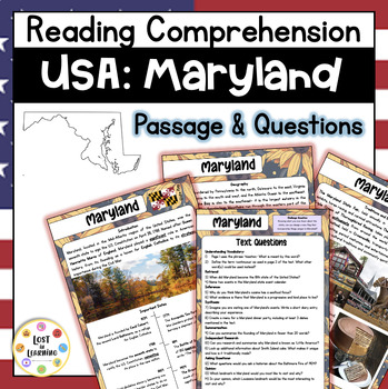 Preview of Maryland || US States || Information Text Close Reading Comprehension