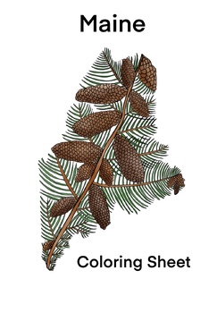 Preview of Maine state coloring sheet